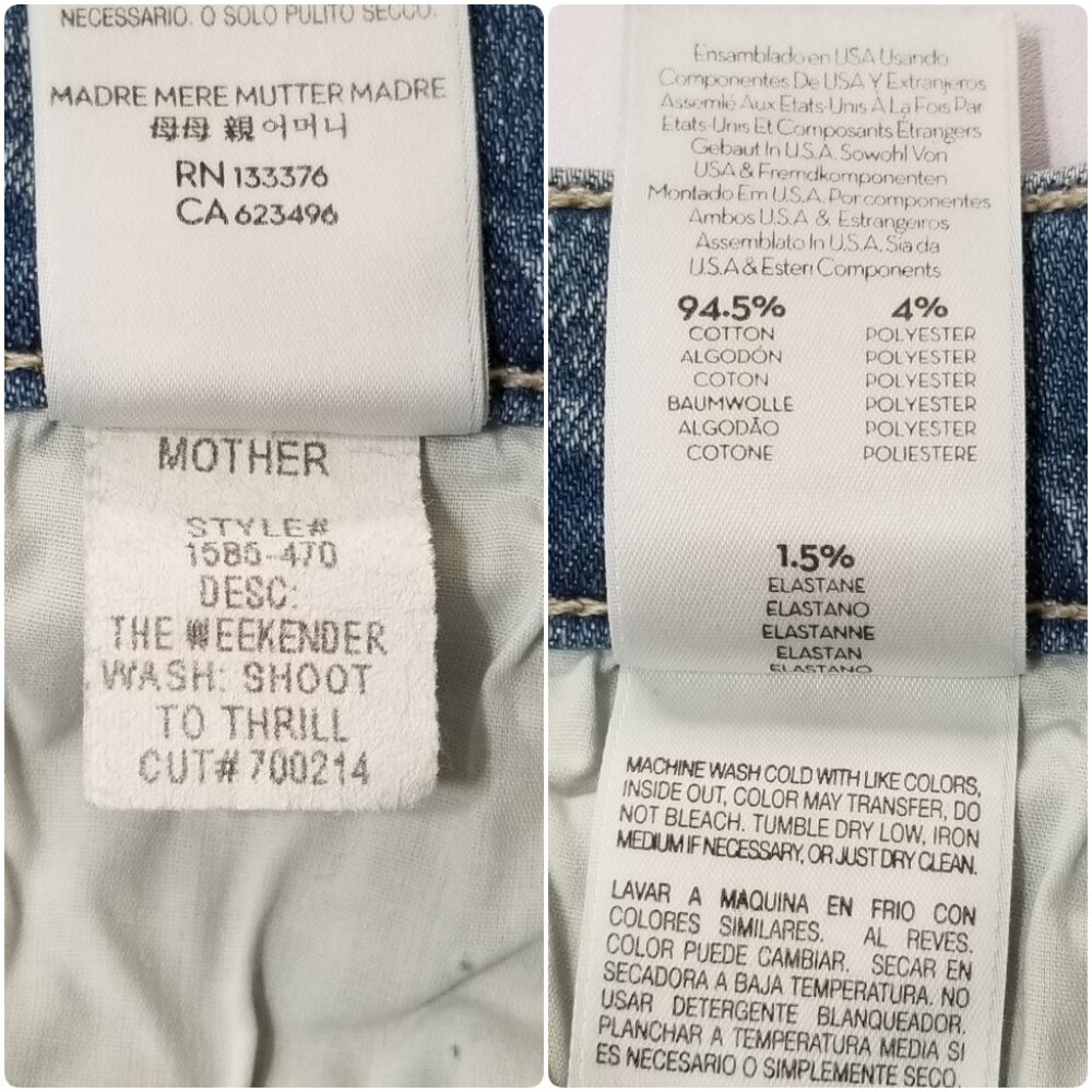 NWT Mother Denim The Weekender Flare Stretch Jeans in Shoot To Thrill 26, 27 - Picture 15 of 16